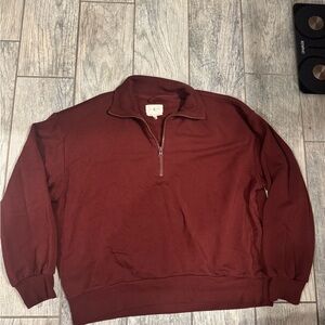 Lou & Grey Burgundy Excellent condition Half-Zip Sweater